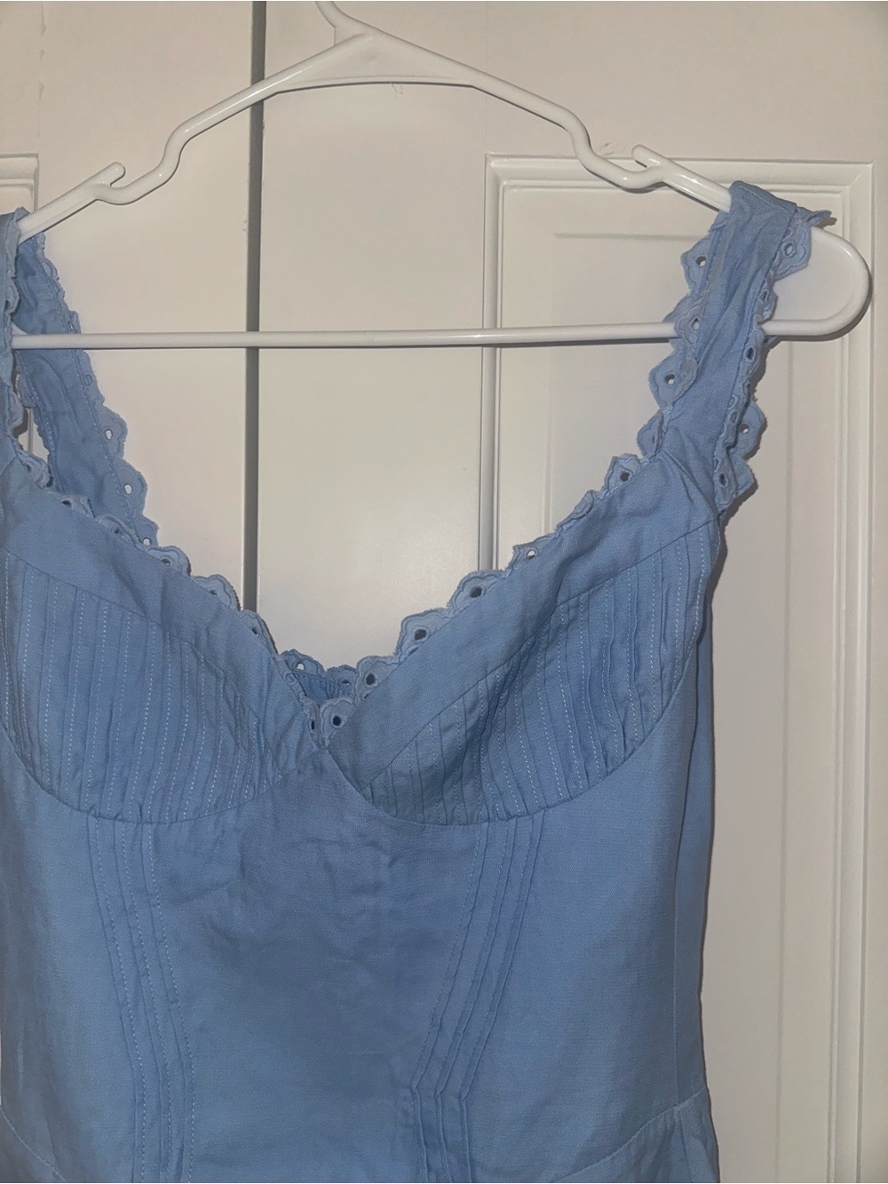 HOUSE OF CB 'Tilly' Blue Pin Tuck Mini Dress/ Size Small /$239 - Picture 9 of 9